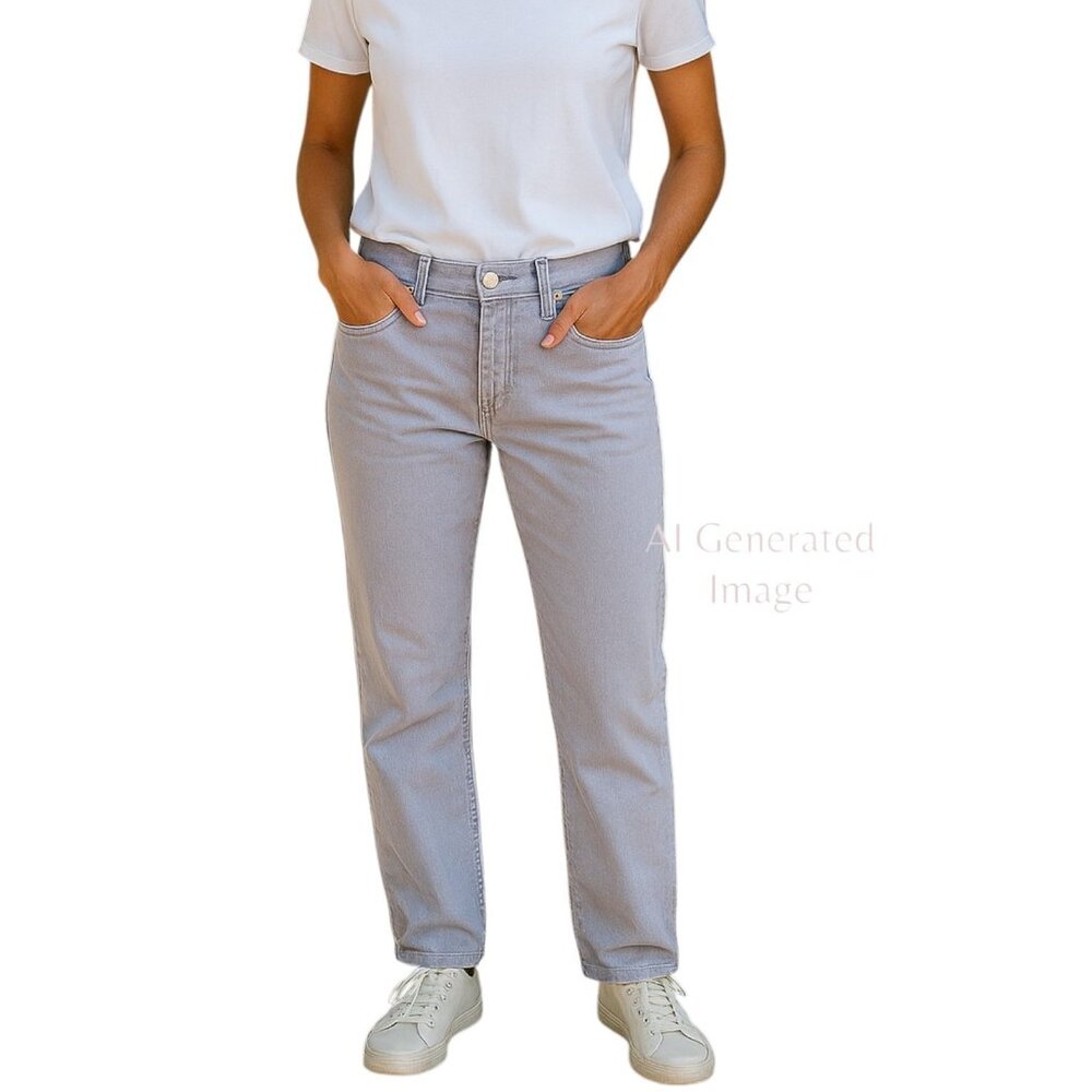 Atelier Notify Womens Light Lilac High Waisted Italy Bootcut Capri Jeans Size 28